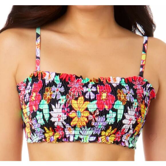SALT COVE JUNIORS SZ MEDIUM BIKINI TOP PENNY LANE SMOCKED CONVERTIBLE MULTI NEW! - Picture 1 of 13